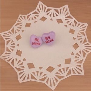 Valentine’s Day conversation heart earrings